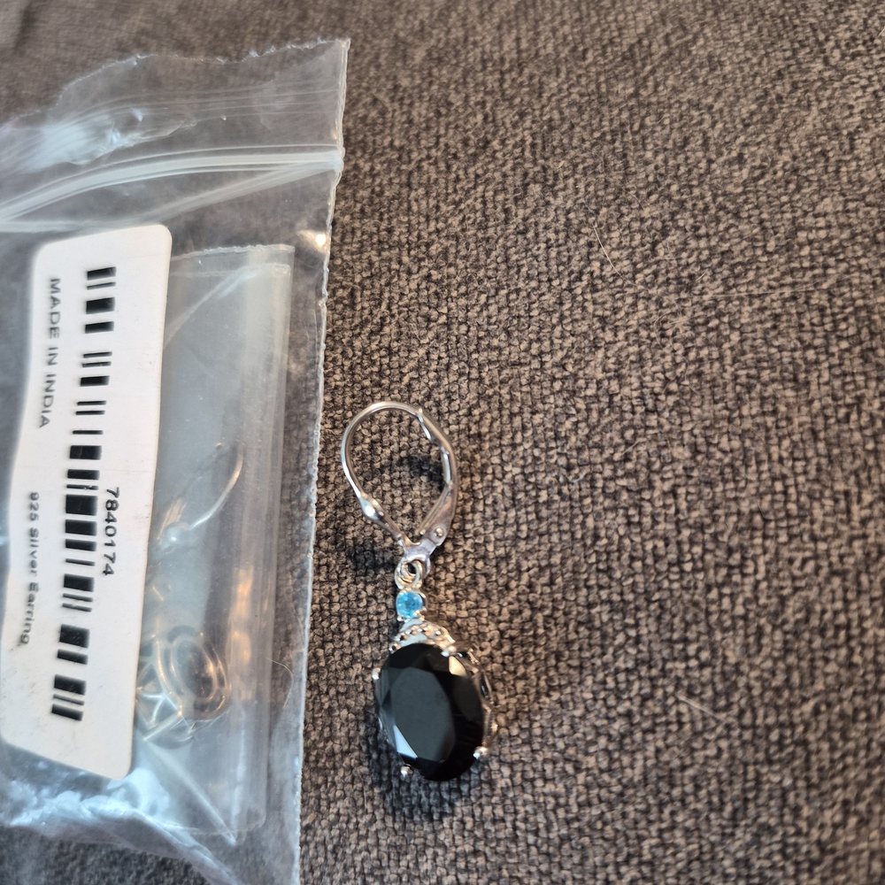 Black and Silver Drop Earrings